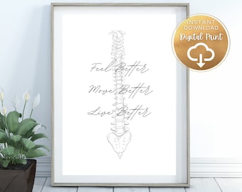 Printable Spine Art posters for Chiropractors | Chiropractic wall art perfect for Chiropractic office decor and great Chiropractic Gifts!