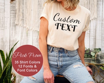 Personalized Bella Canvas T-Shirt: Custom Text, Soft Cotton Unisex Tee