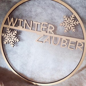 Holzloop - Winter Magic / Wooden Sign / Door Sign / Wooden Ring / Flowerloop / TEMPLATE dxf