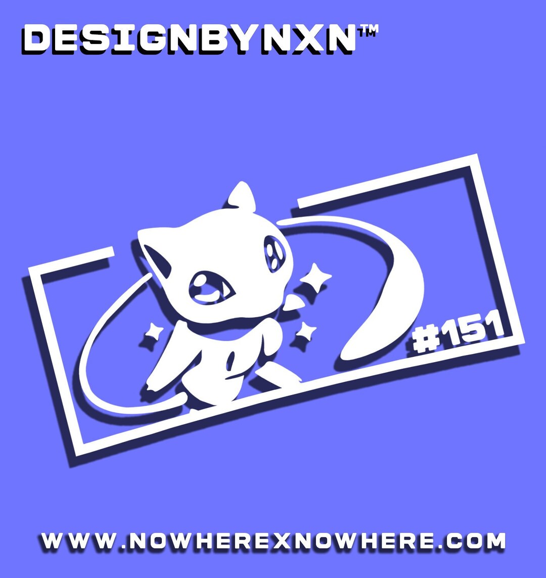 Pokemon Mew 151 Vinyl Decal Waterproof Durable Etsy