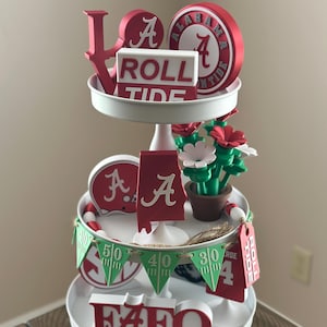 Alabama Crimson Tide Tier Tray Decor - Table and Desk Art