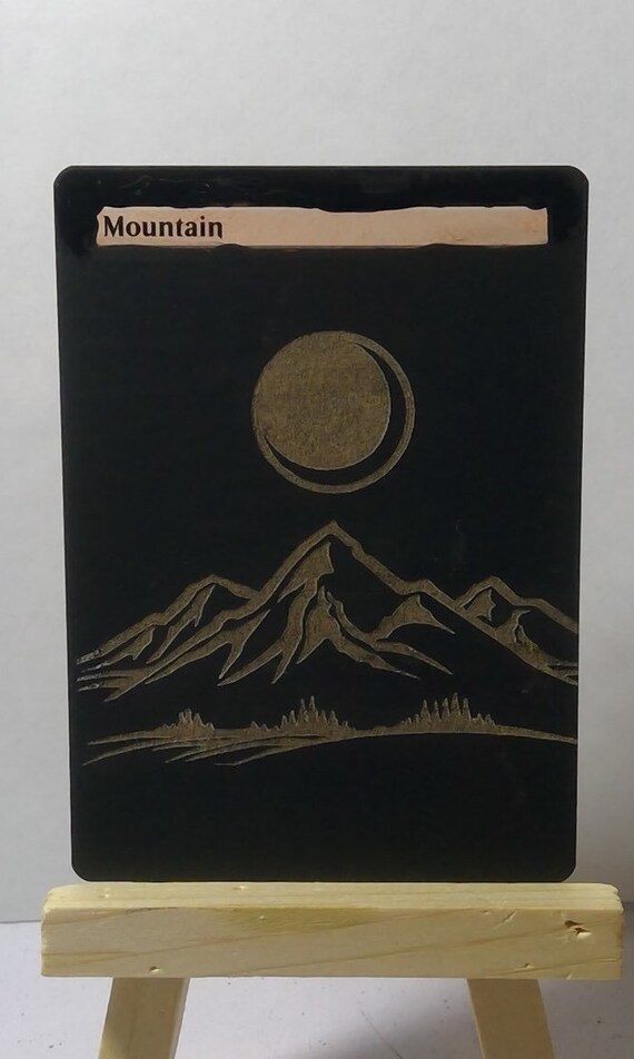 Etched Basic Lands Etsy