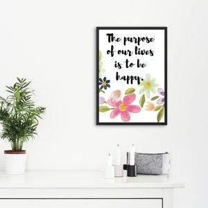 HAPPY QUOTES, Digital Art , Digital Print, High Quality Poster, Home Décor, 3 Size