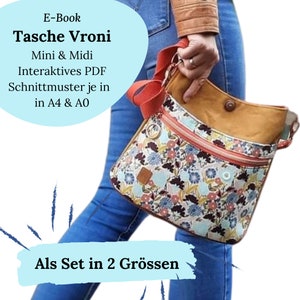 Bag Vroni in 2 sizes - PDF pattern Crossbody