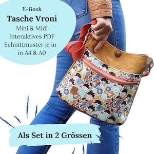 Bag Vroni in 2 sizes - PDF pattern Crossbody