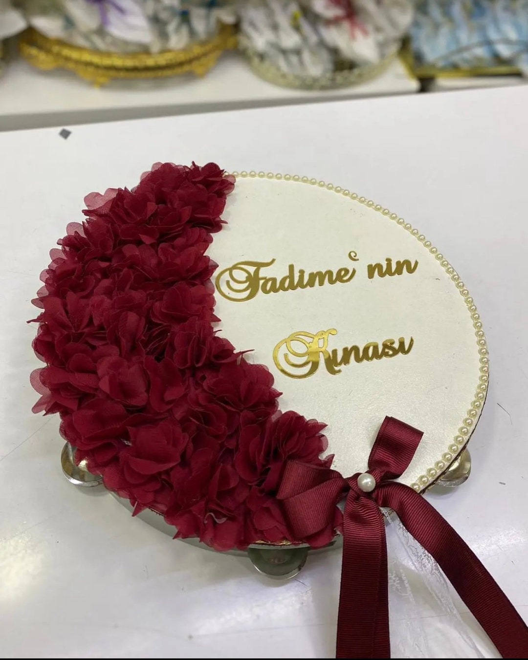 Personalized Tambourine, Henna Tambourine, Wedding Tambourine, Special