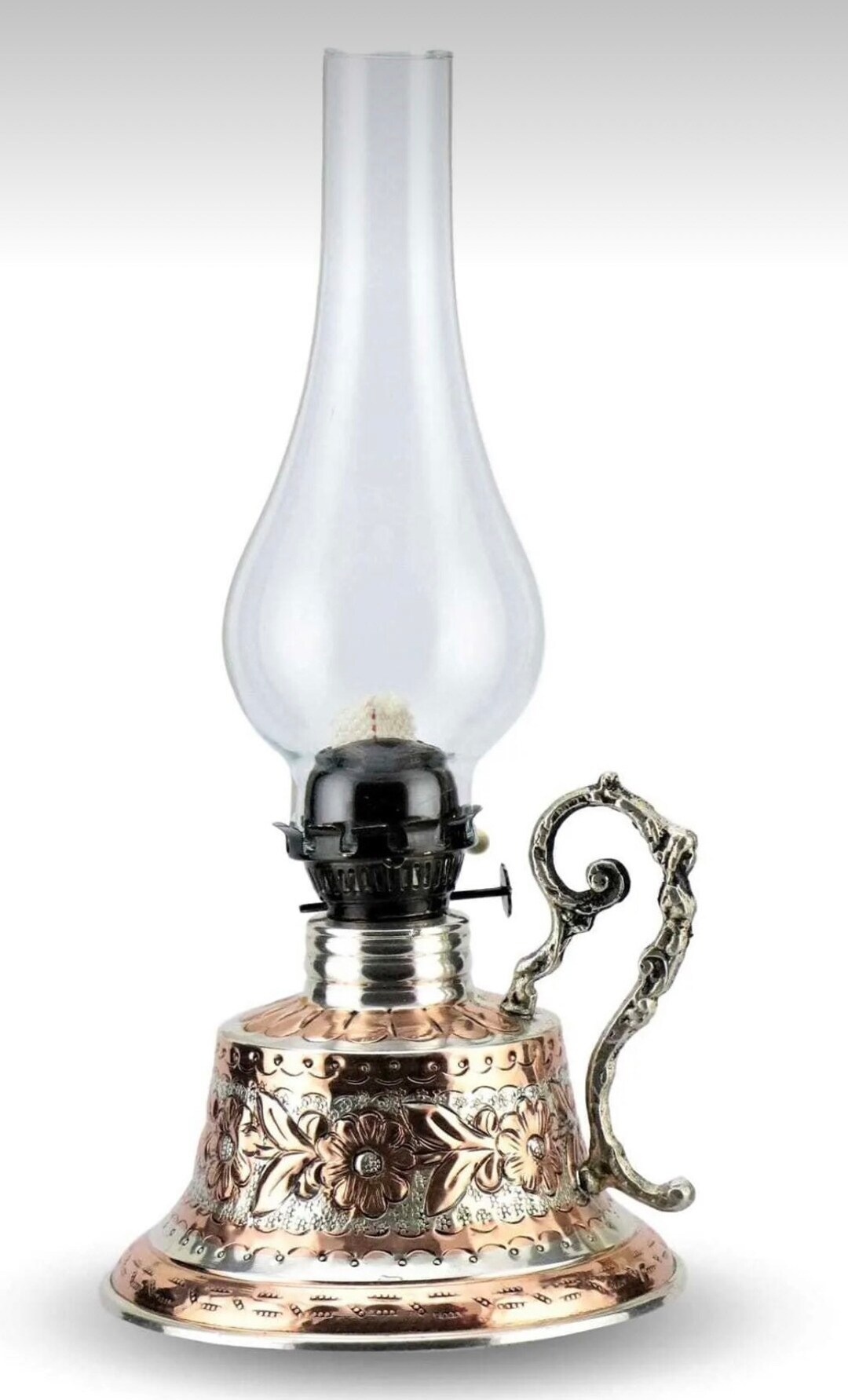 Copper Oil Lamp, Vintage Oil Lamp, Decorative Oil Lamp, Antique Oil