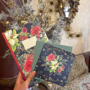 Lot Carte + Carnet Christmas motif bleu – Les Fleuris de poésie - Editions French Flowers