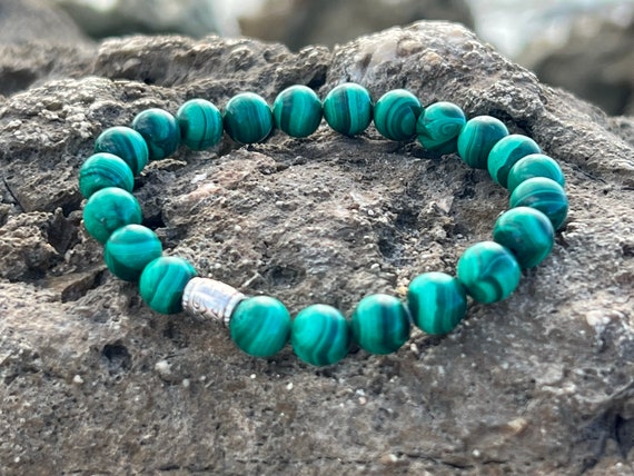 Malachite Gemstones Bracelet 8 MM Beads – Protection & Transformation