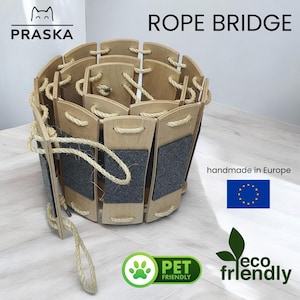 PUENTE para gatos con cuerda de sisal. Universal, fácil de conectar y montar. Fieltro antideslizante para rascar. Se puede añadir a estantes de pared y techo, y camas.