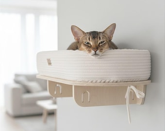 OVALREST NEST - modern cat wall furniture, perch with beds. Playground, shelter & climb shelf. Multiple colors, pet-friendly.