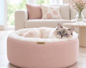 AURA - cat & dog premium bed pillow, mat. Handmade, warm, comfortable pet shelter. Pet-friendly, washable.