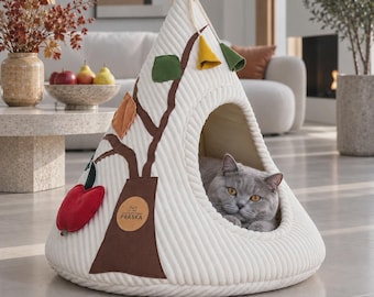 CAT CAB | autumn | Cozy Cat Cave | Modern Cat House for Indoor Cats | Washable Pet Bed for Cats and Small Dogs. Pet-friendly.