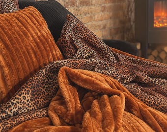 LUNO 140x200 blanket. Warm, soft, comfortable double-sided fur blanket. Throw, bedspread. Customized. Home decoration, gift. Handmade.