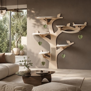 WILLOW cat tree for big cats | cats decor. Modern cat wall furniture - tower, perch. Scratching post, beds, hammock