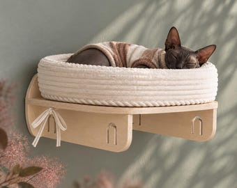OVALREST NEST - modern cat wall furniture, perch with beds. Playground, shelter & climb shelf. Multiple colors, pet-friendly.