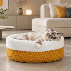 ORBIT - Cama, almofada e tapete premium para cães e gatos. Feito à mão, aconchegante e confortável para seu pet. Ideal para animais de estimação e lavável.