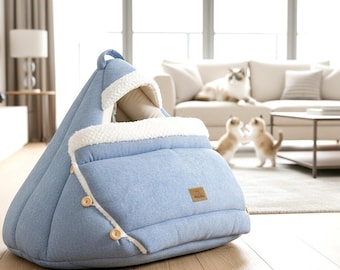BABY BORN ROYAL Plus - cat & dog premium bed pillow, mat. Handmade, warm, comfortable pet shelter. Pet-friendly
