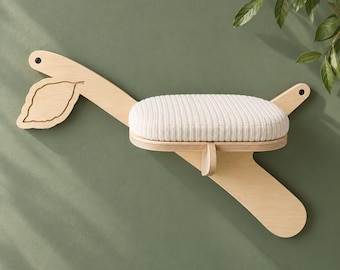 Cat tree branch "C" | modern cat wall furniture, perch with beds, fur. Playground, shelter & climb shelf. For small cats, pet-friendly.