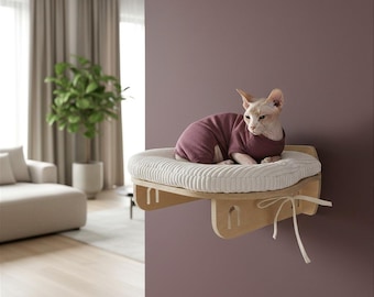 OVALREST - mobilier mural moderne pour chats, perchoir avec couchages. Aire de jeux, abri et étagère à grimper. Plusieurs couleurs, sans danger pour les animaux.