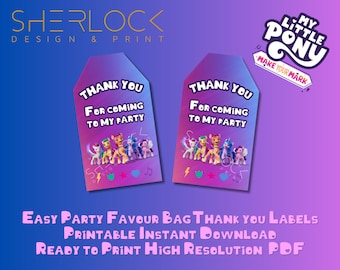 My Little Pony (MLP) A New Generation Party Bag Thank You Labels | Instant Download