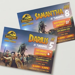 Invitación de cumpleaños de Camp Cretaceous Chaos Theory / Jurassic World / Invitación de cumpleaños de dinosaurios