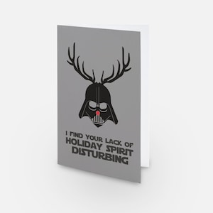 Plantilla de tarjeta navideña de Star Wars de Darth Vadar