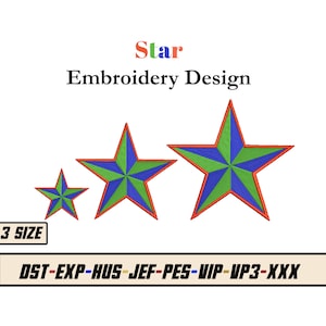 Star Embroidery Design – Basic star dst exp hus jef pes vp3 xxx