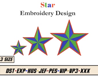 Sterborduurontwerp – Basisster dst exp hus jef pes vp3 xxx