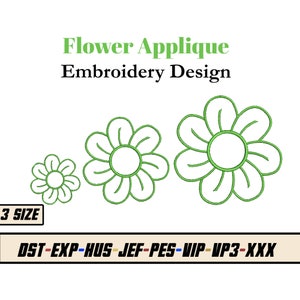 Flowers Applique Embroidery Design - Floral Applique - Floral Embroidery Design