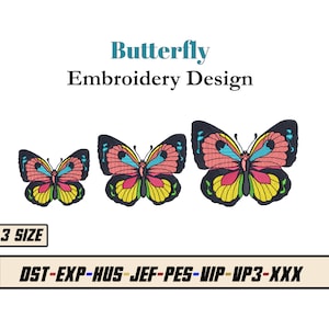 Butterfly Embroidery Design -  Monarch Machine Embroidery Design - Pet Embroidery