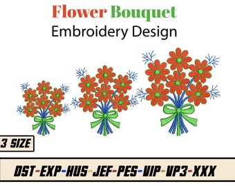 Daisy Bouquet Embroidery Design – Bouquet Embroidery dst exp hus jef pes vp3 xxx
