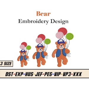 Bear Embroidery Design - Teddy Bear Embroidery - Baby Bear Machine Embroidery Design