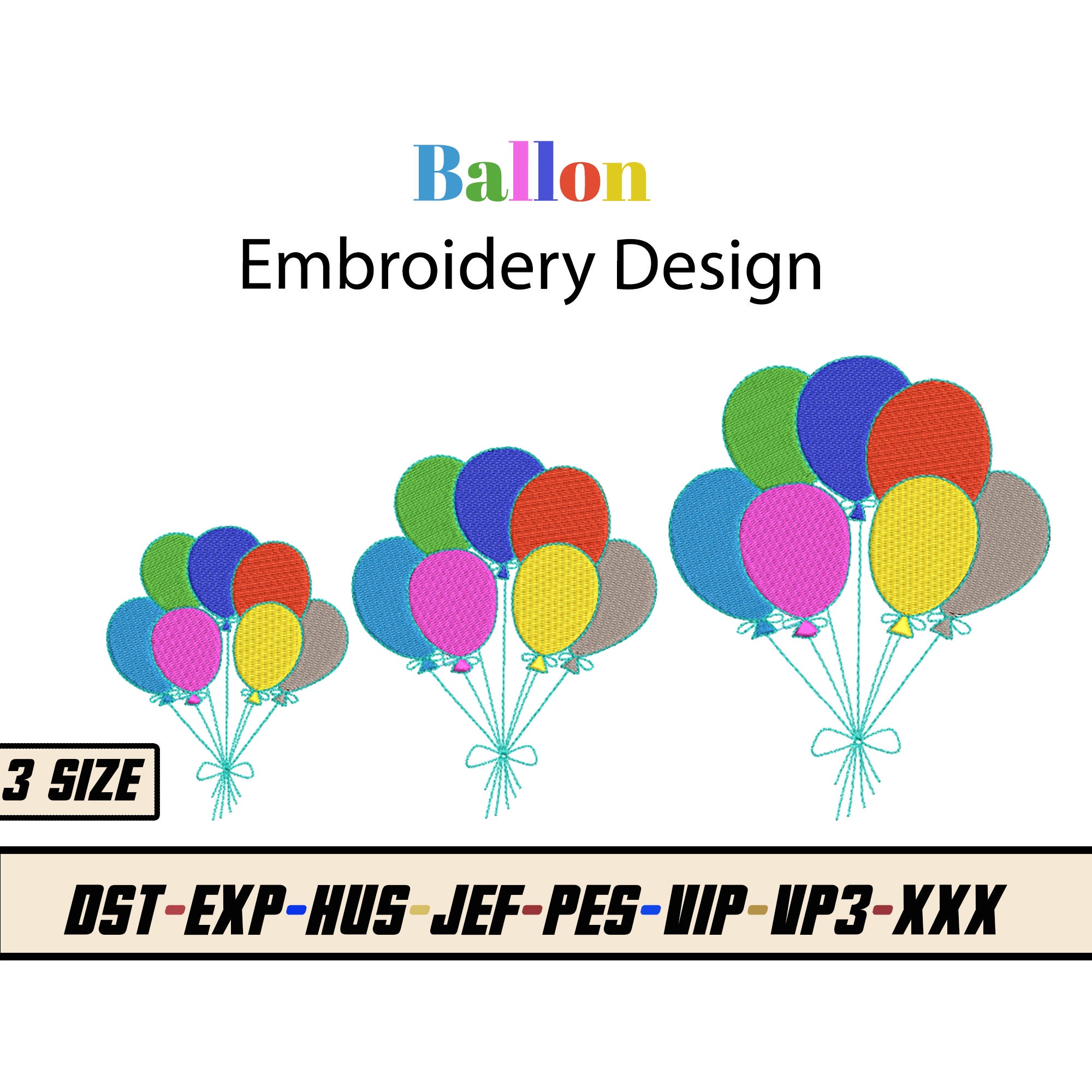 Balloon Embroidery Design Colorful Balloon Popular Embroidery Designs