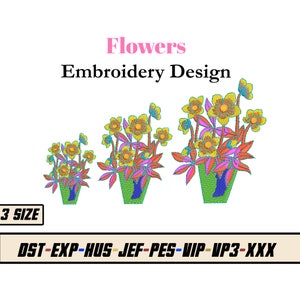 Flower Embroidery Designs - Flower Bouquet Embroidery - Machine Embroidery Designs