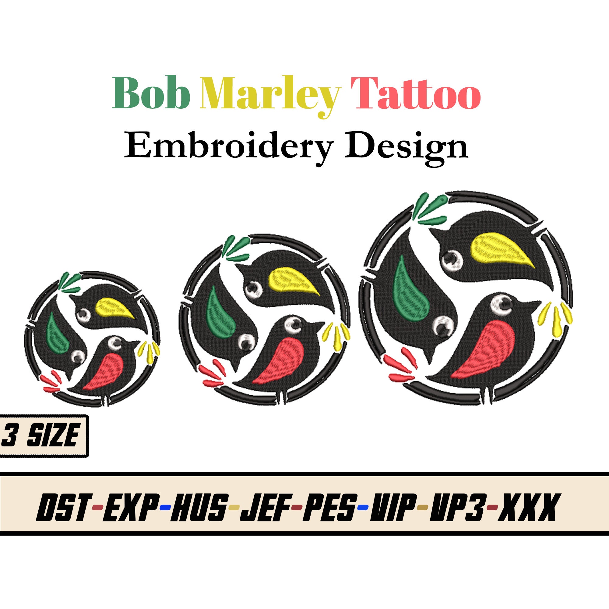 Bob marley tattoo - Etsy México, image size:2000x2000