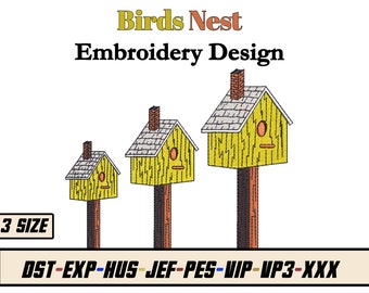 Bird Nest Embroidery Design - Bird Embroidery dst exp hus jef pes vp3 xxx