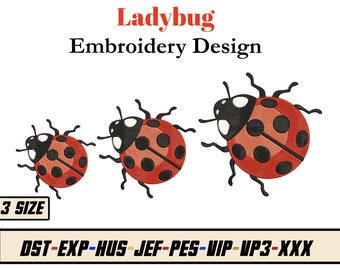 Lieveheersbeestje Borduurwerk Ontwerp - Dierlijke Borduurmotieven dst exp hus jef pes vp3 xxx