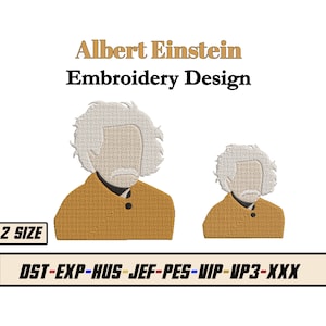 Albert Einstein Machine Embroidery Design- Albert Einstein Embroidery Patterns - instant download