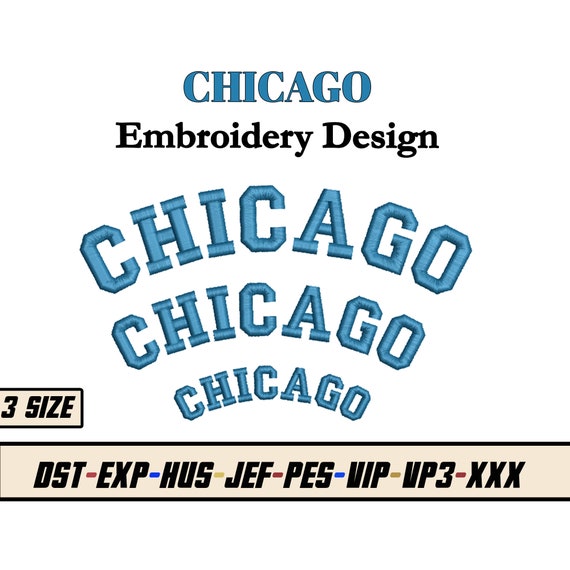 Chicago Machine Embroidery Design States Embroidery Design Etsy