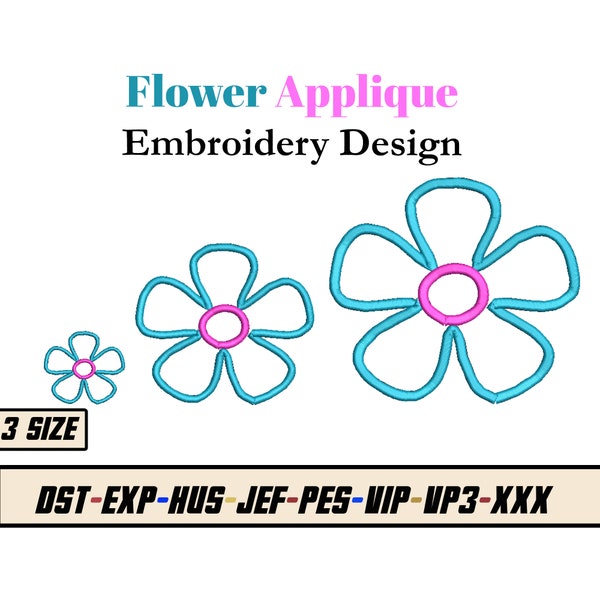 Flower Applique – Flower Machine Embroidery Design dst exp hus jef pes vp3 xxx vip