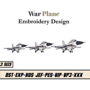 War Plane Embroidery Design - Airplane Embroidery Design - Machine Embroidery Design