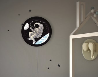 Space Light, modernes LED-Licht, dimmbares LED-Nachtlicht für die Wand, skandinavisches Innendesign, Universum, Mondlampe, Wanddekoration für Kinderzimmer