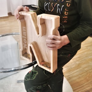 Namensbuchstabe Sparschwein Geschenk Personalisiertes Holz Alphabet Buchstabe Sparbüchse Großbuchstabe Anfangsbank Holz Spardose für Kinder