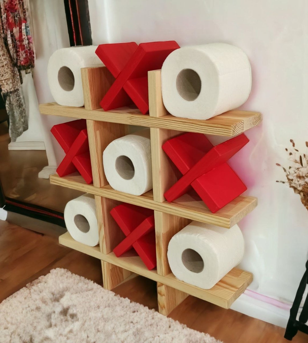 Toilet Paper Display Rack, Bathroom Roll Holder, Bathroom Decor