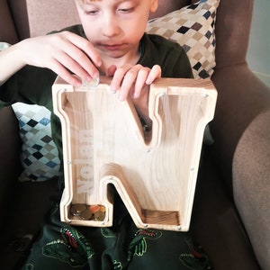 Personalisiertes Holz Sparschwein Mit Buchstaben - Kreative Spardose Für Kinder