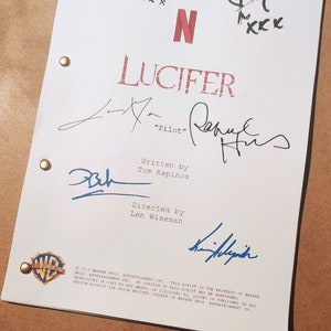 pilot episode script LUCIFER script pilot autograph Tom Ellis Lauren German D.B. Woodside