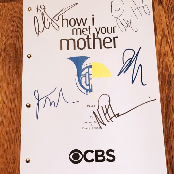 episode script How I Met Your Mother script pilot autograph Neil Patrick Harris Josh Radnor Allyson Hannigan Jason Segel Cobie Smulders