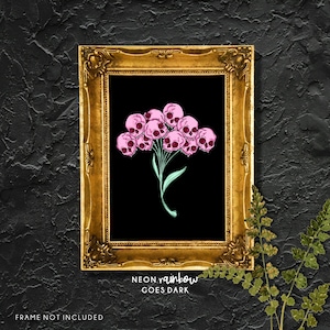 Flores de enemigos, estampado floral de calavera, negro, gótico, gótico, estampado gótico, muerte, macabro, gótico pastel, floral, calavera, rosa, enemigo