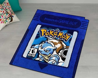 Decoración Gameboy, Alfombra retro Gameboy, Alfombra Pokemon, Impresión casera, Regalo de cumpleaños, Decoración de la habitación para niños, regalo, Alfombra anime, Alfombra personalizada, Color Gameboy, Alfombra azul